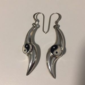 Yin and Yang .925 sterling silver earrings